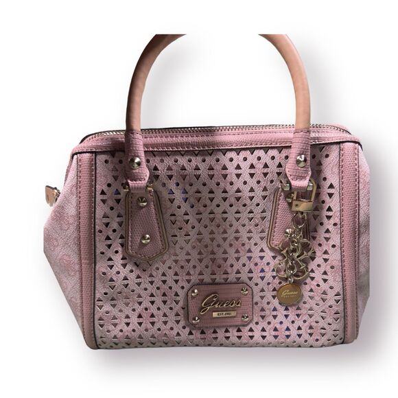 Guess Pink‎ Bohochic Handbag w Charm and Carrying Case - Picture 1 of 9